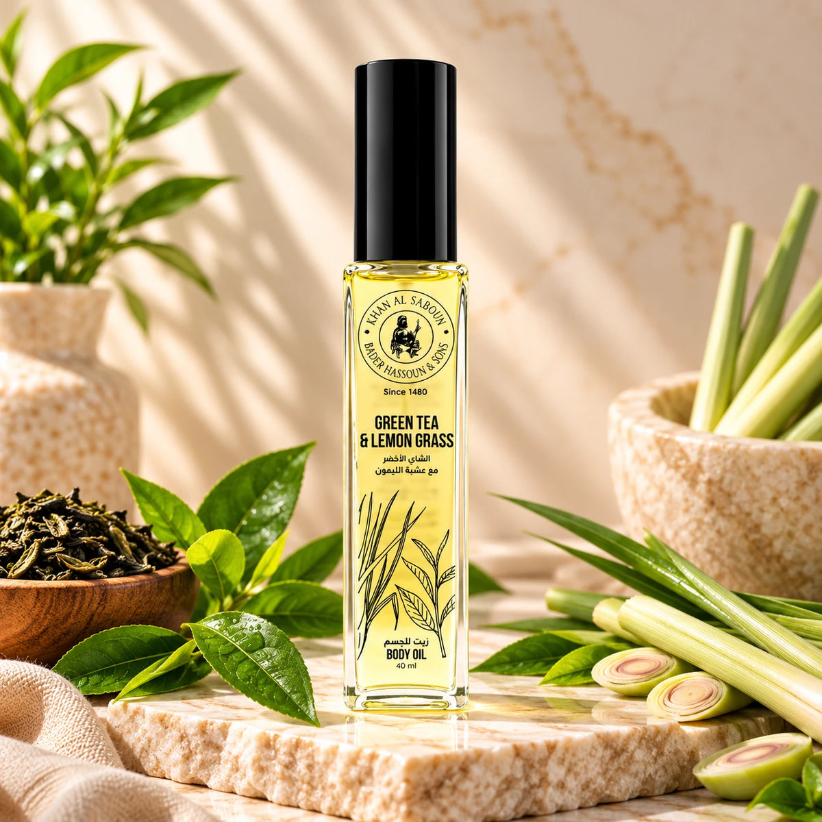 Green Tea & Lemon Grass Body Oil – 40ml