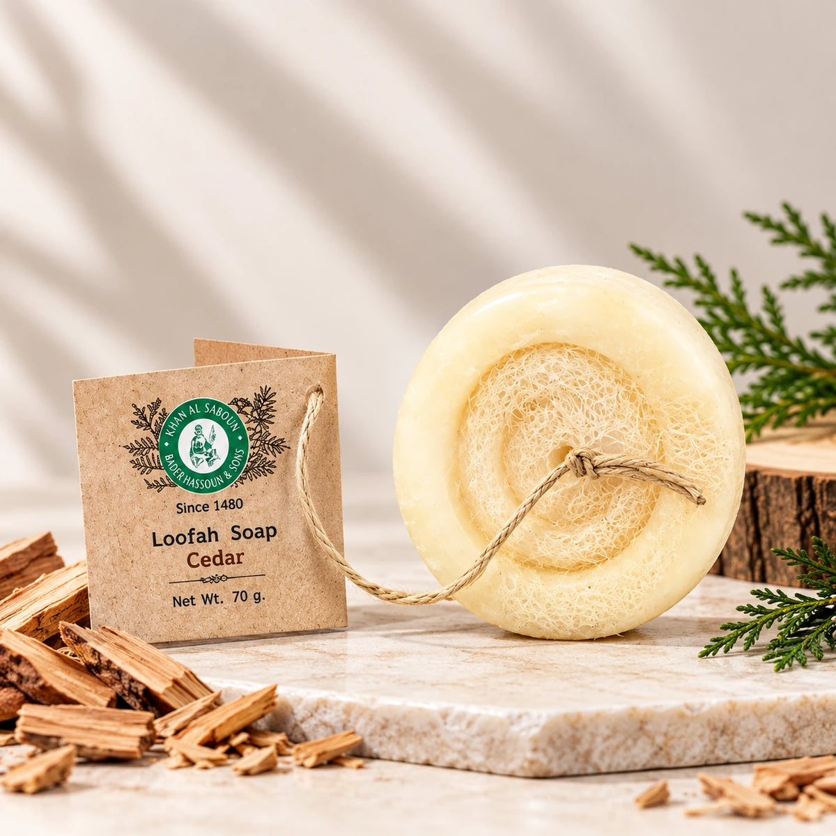 Loofah Soap – Cedar – 70g
